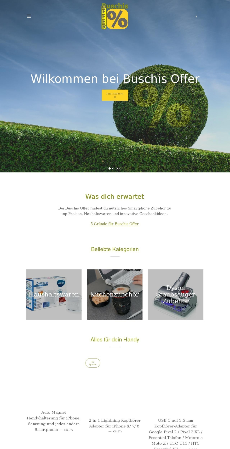 buschisoffer.de shopify website screenshot