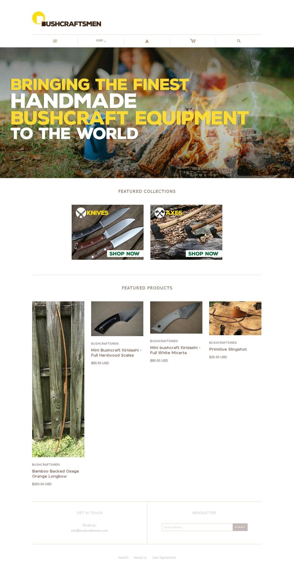 bushcraftsmen.com shopify website screenshot