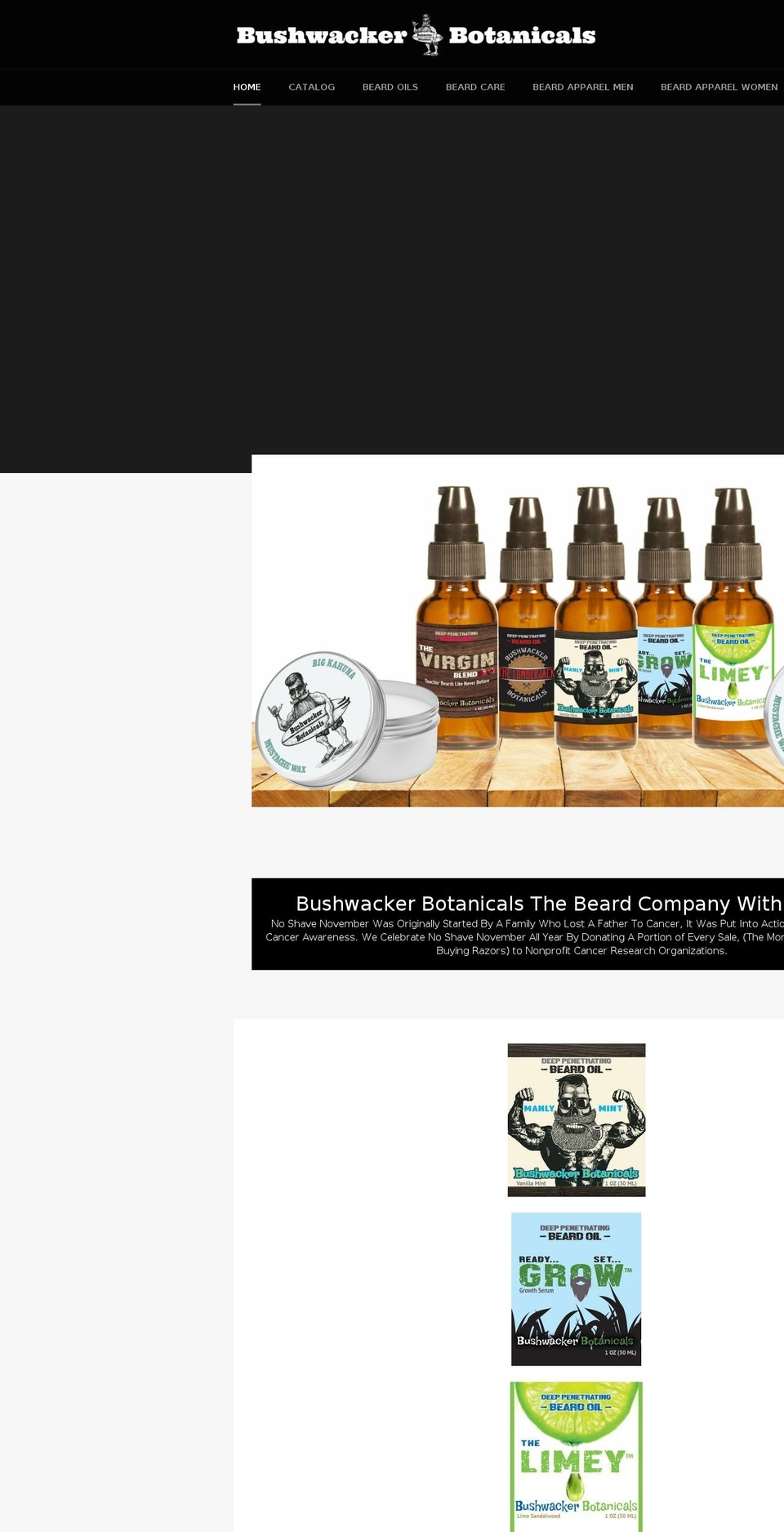 bushwackerbotanicals.com — Shopify storefront screenshot