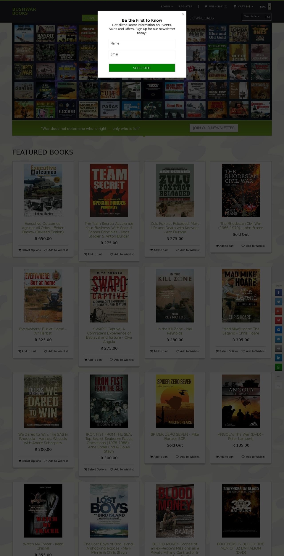 bushwarbooks.com — Shopify storefront screenshot