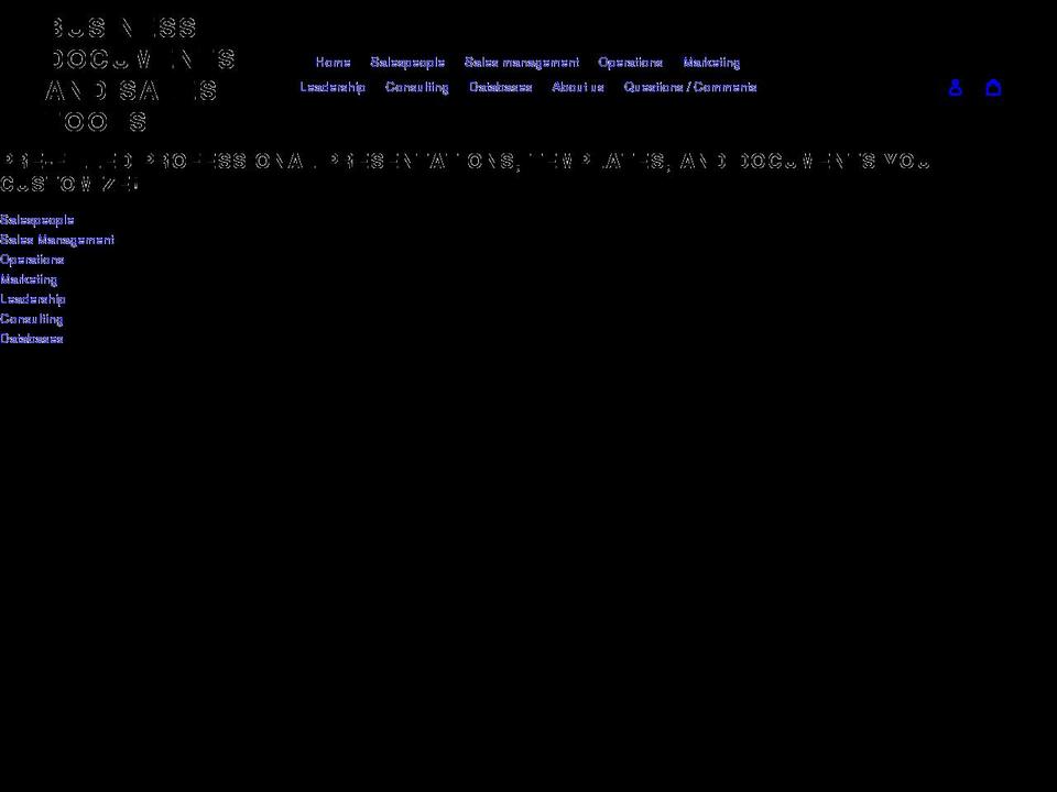 businessdocumentsandsalestools.com shopify website screenshot