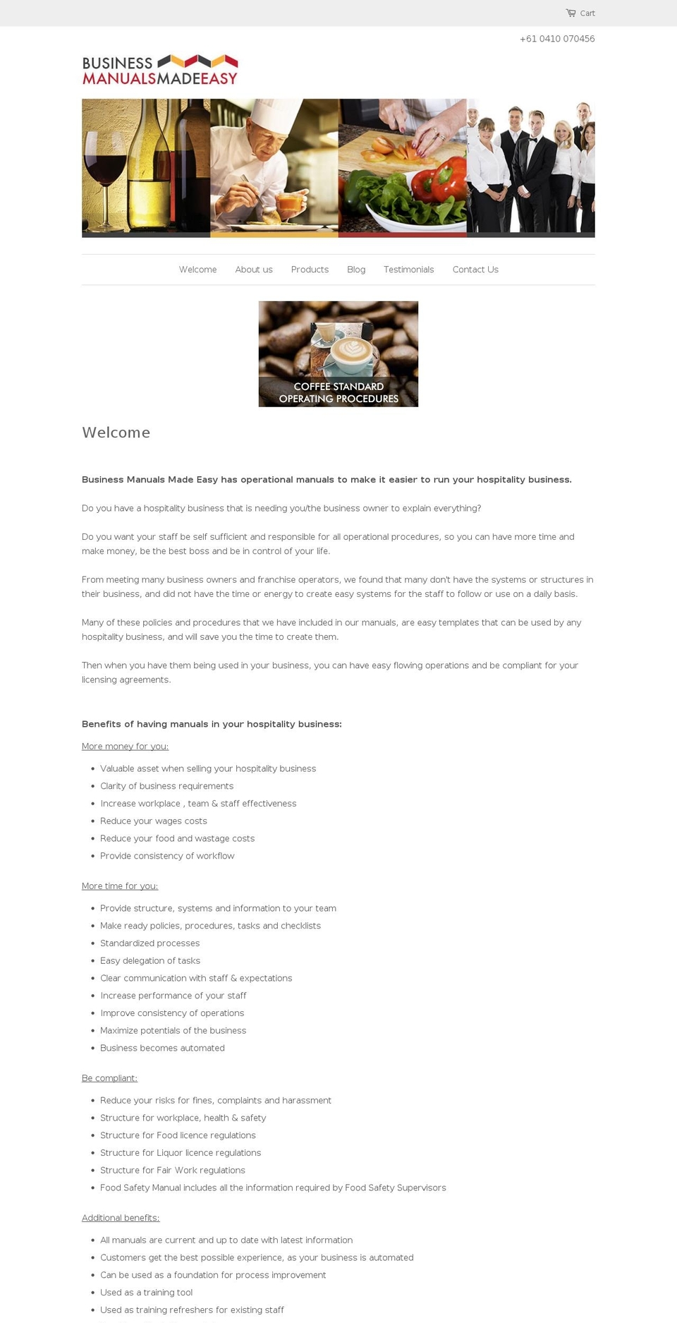 businessmanualsmadeeasy.com — Shopify storefront screenshot