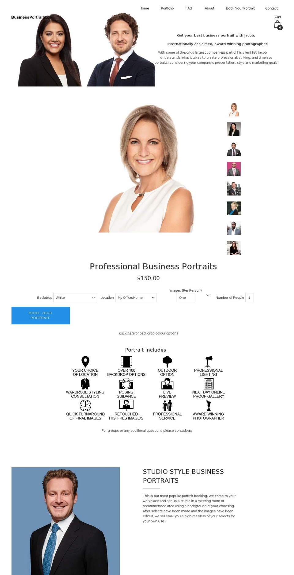 businessportraits.ca shopify website screenshot