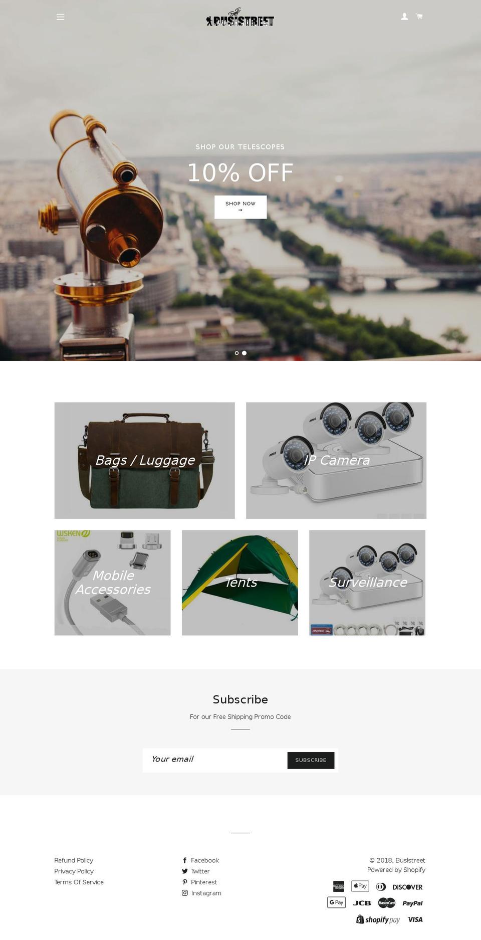 busistreet.com — Shopify storefront screenshot