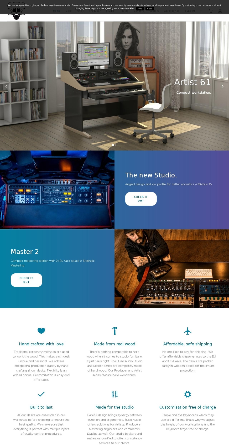 busoaudio.com shopify website screenshot