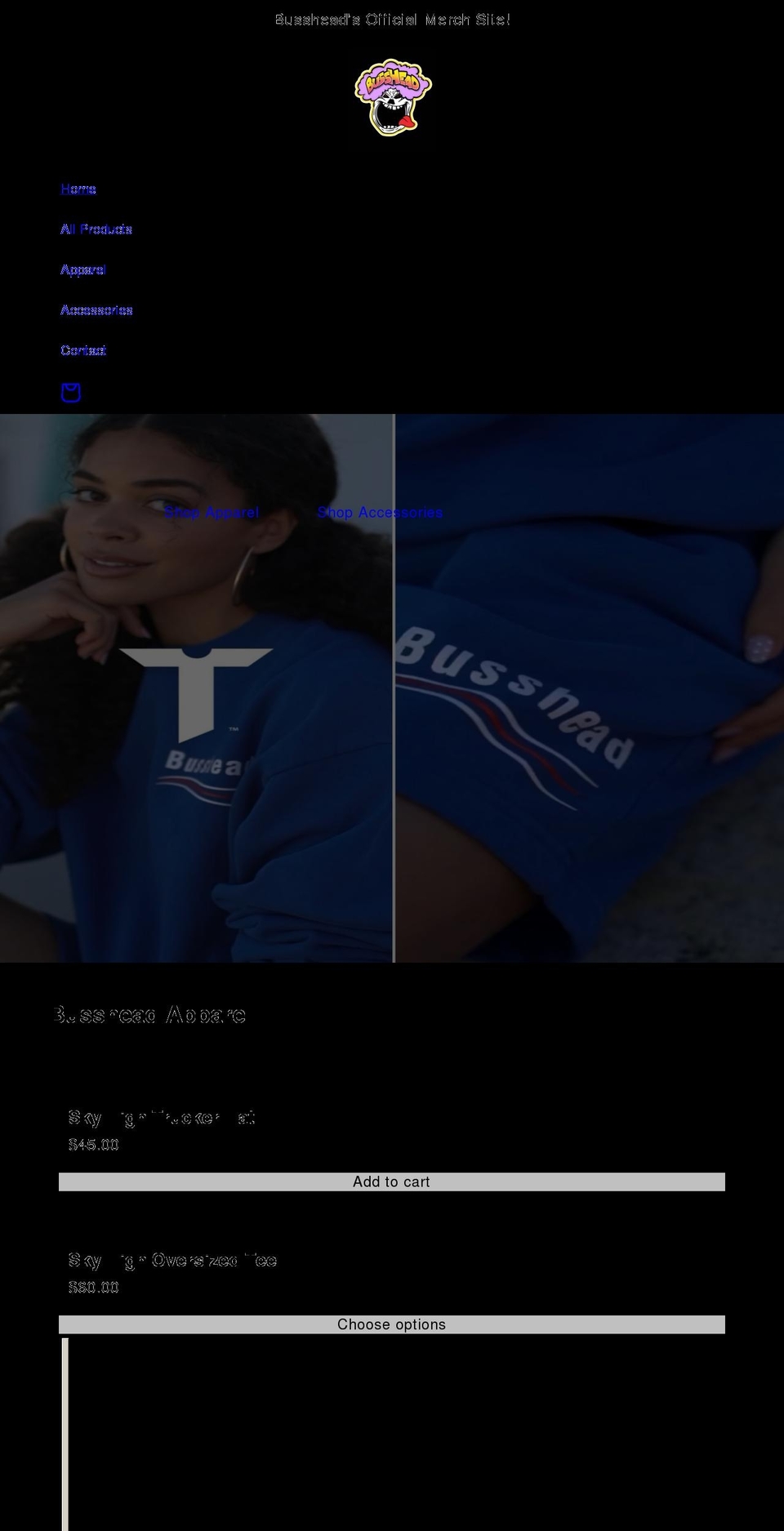 busshead.com shopify website screenshot