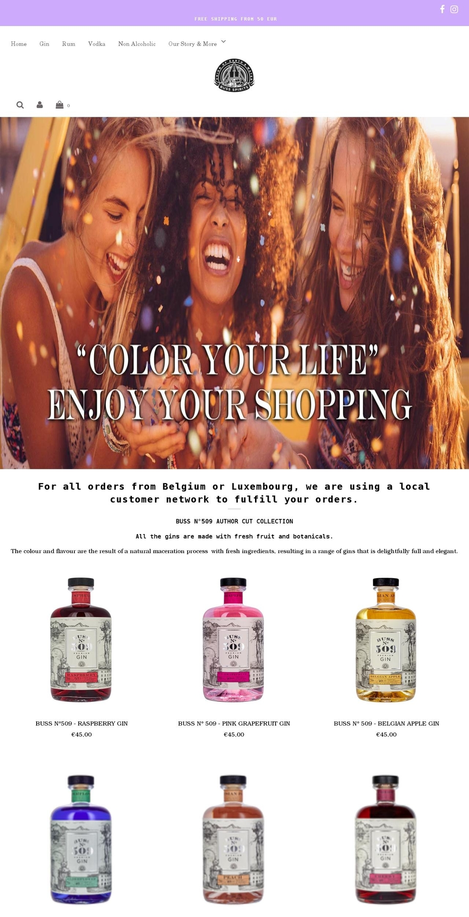 bussspirits.com shopify website screenshot