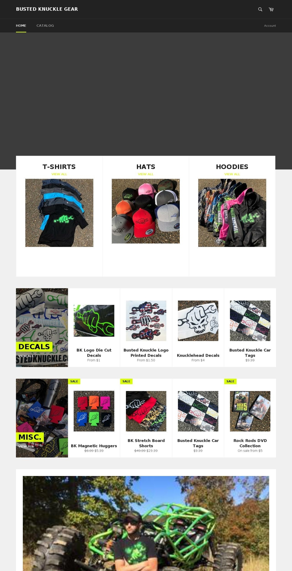 bustedknuckles.com — Shopify storefront screenshot