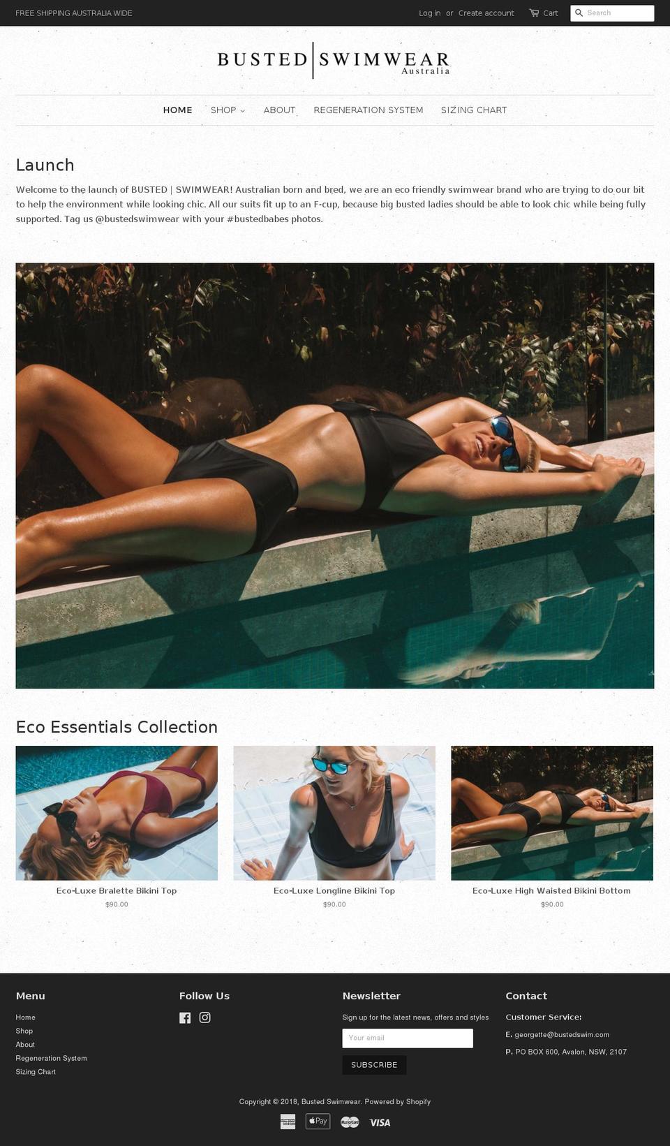 bustedswimwear.com — Shopify storefront screenshot