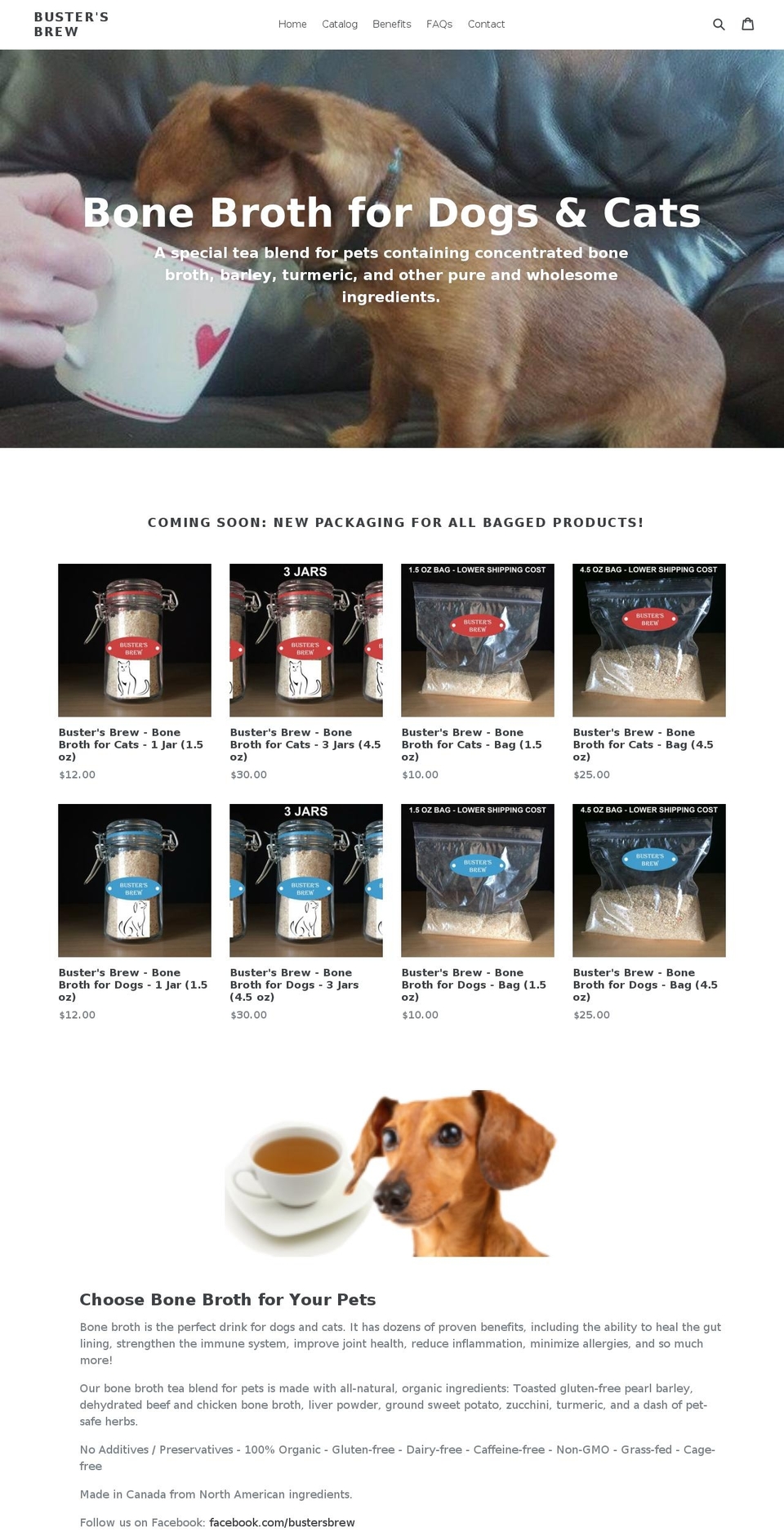 bustersbrew.net shopify website screenshot