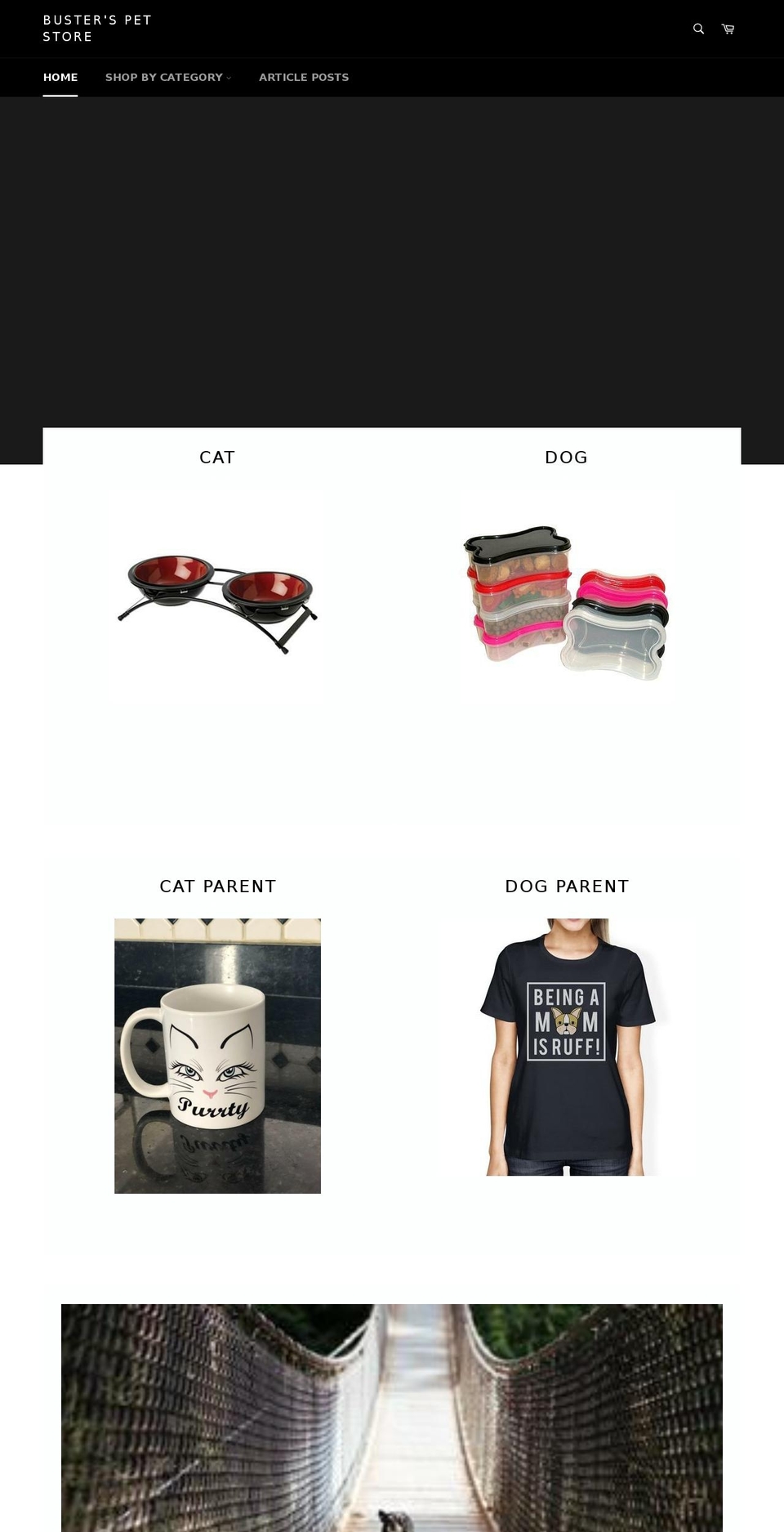 busterspetstore.com — Shopify storefront screenshot