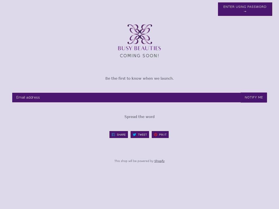 busy-beauties.com shopify website screenshot
