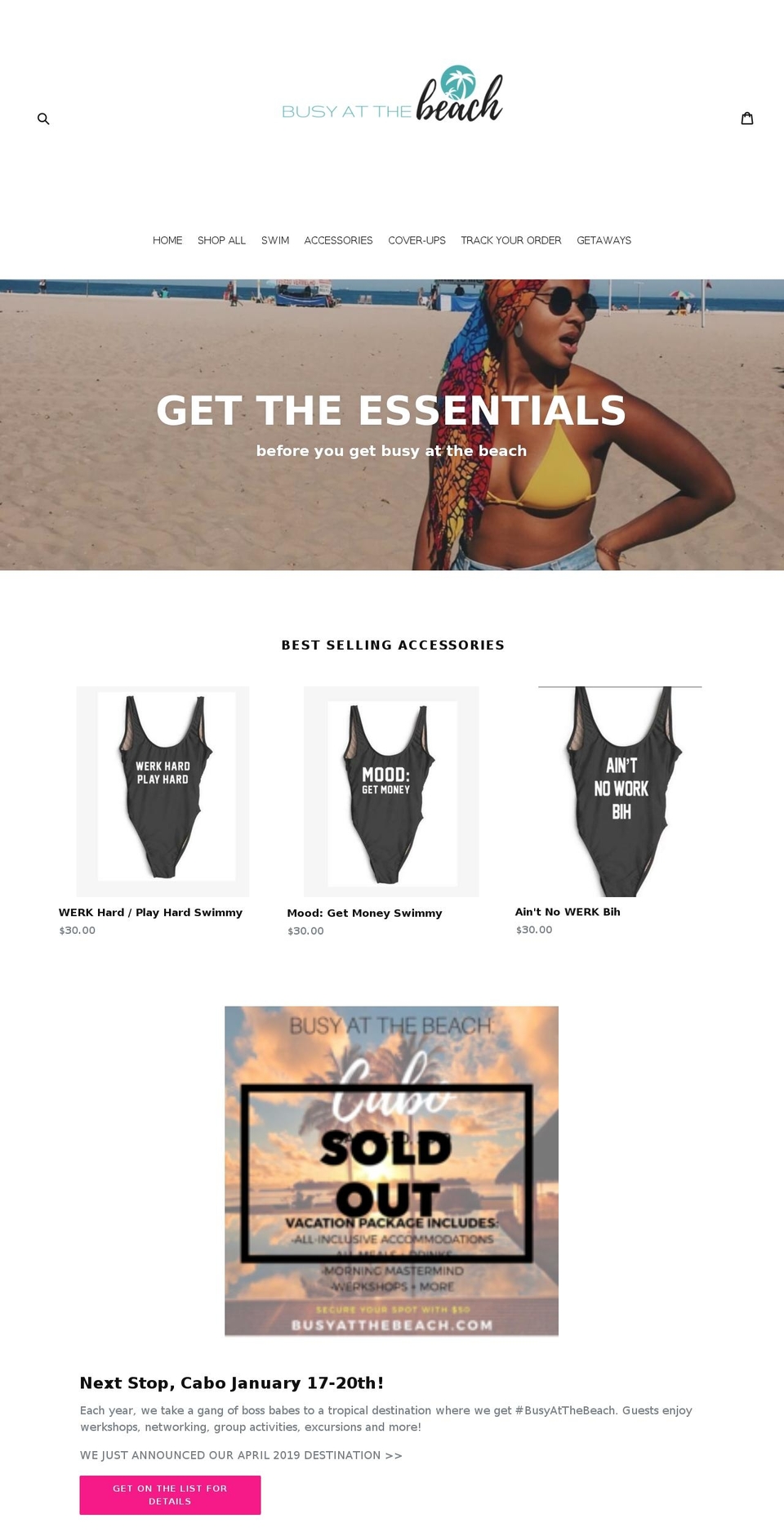 busyatthebeach.com — Shopify storefront screenshot