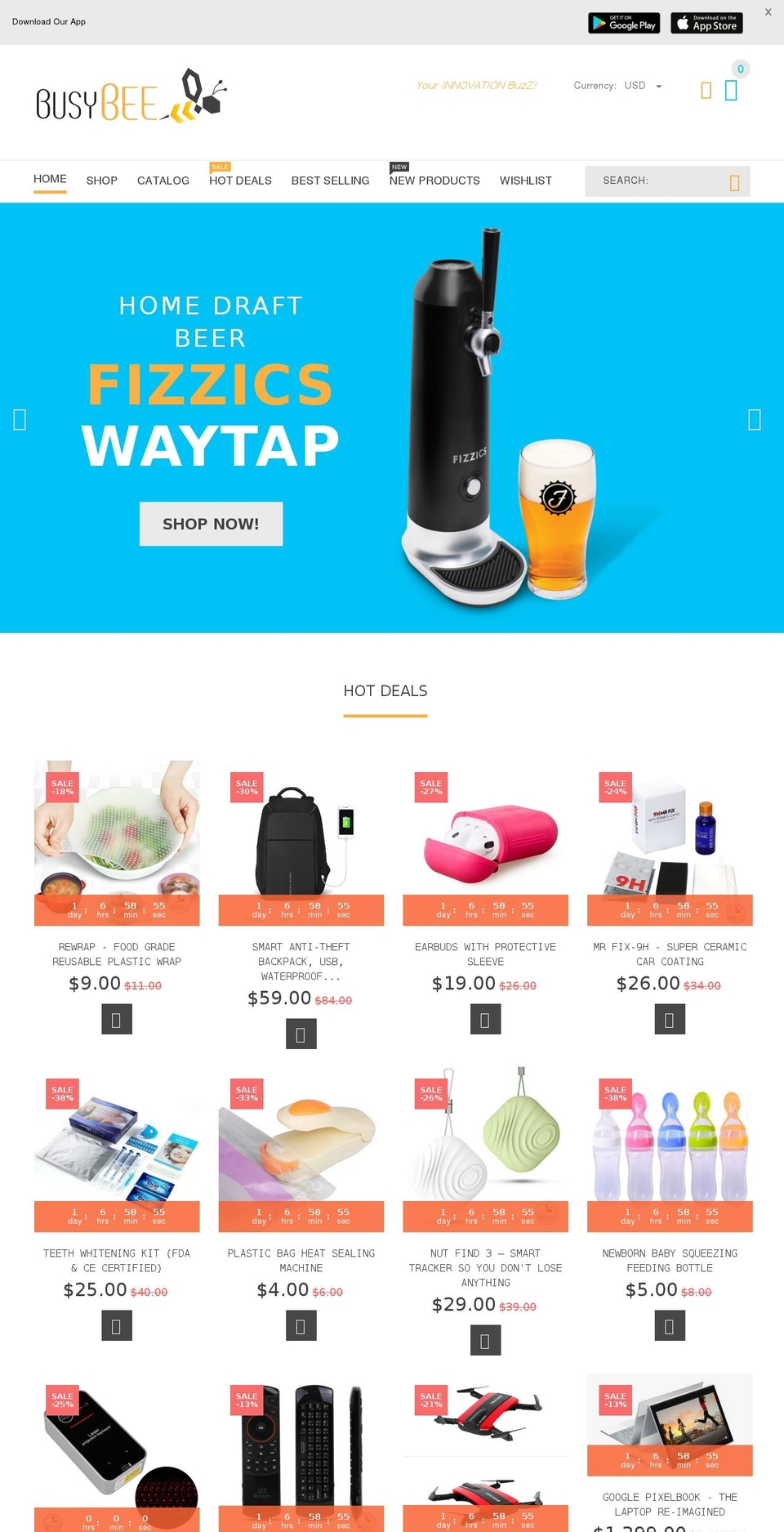 install-me-yourstore-v2-1-9 Shopify theme site example busybee.store