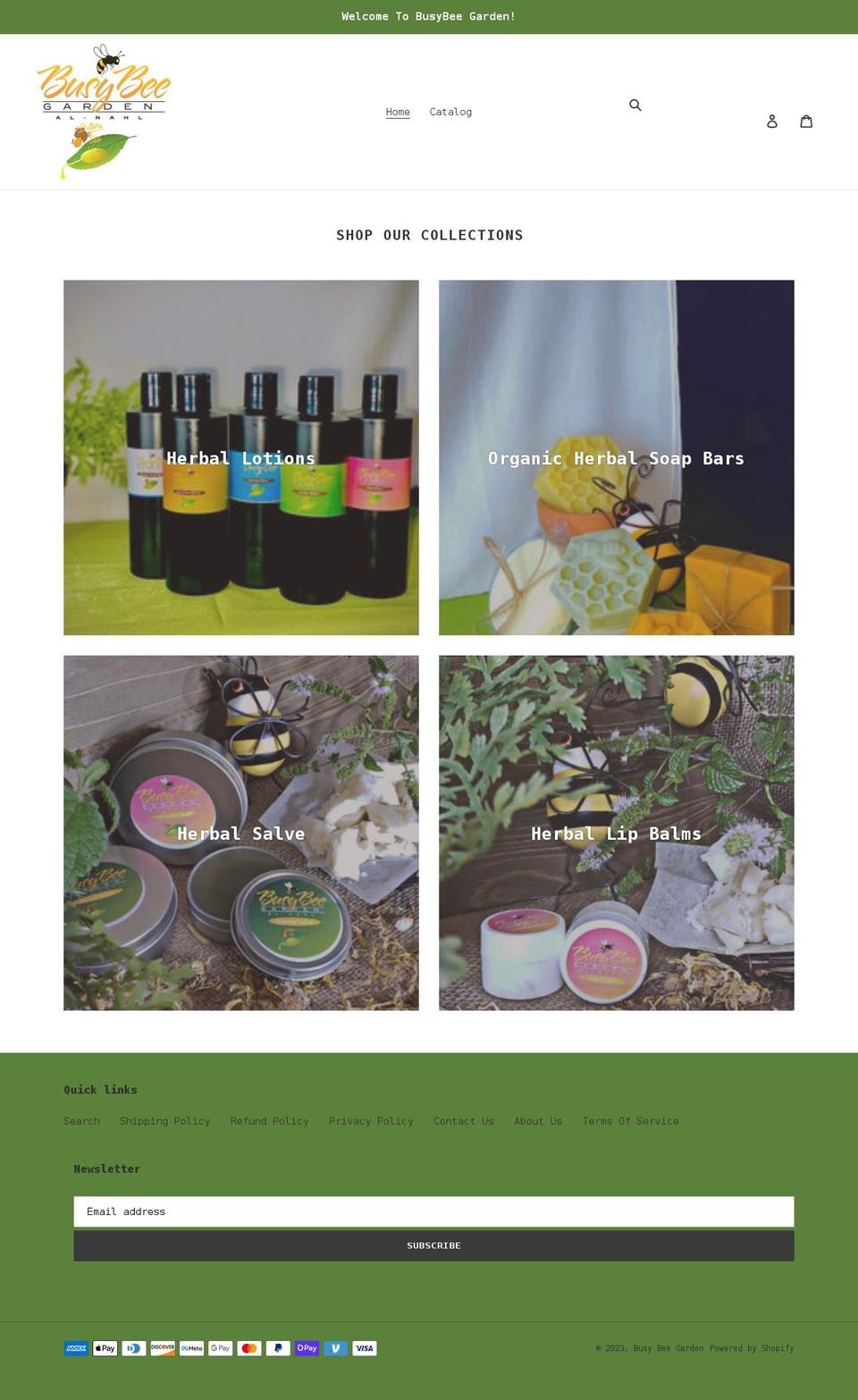 busybeegardenproducts.com shopify website screenshot