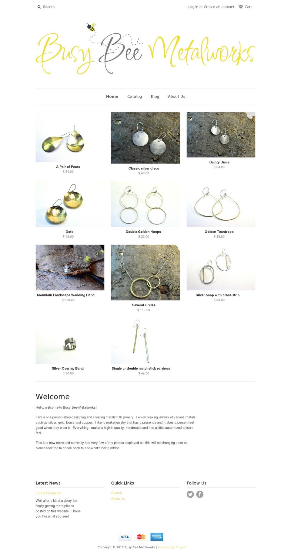 busybeemetalworks.com shopify website screenshot