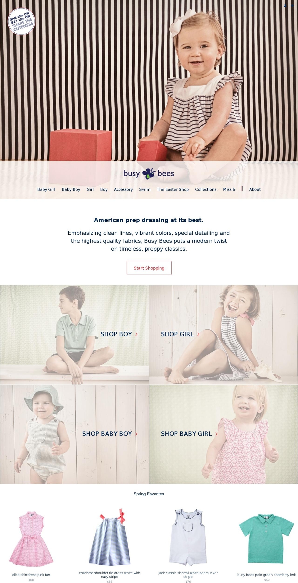 busybeeskids.com shopify website screenshot