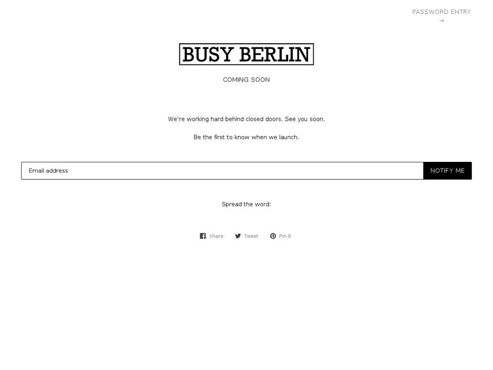 busyberlin.net shopify website screenshot