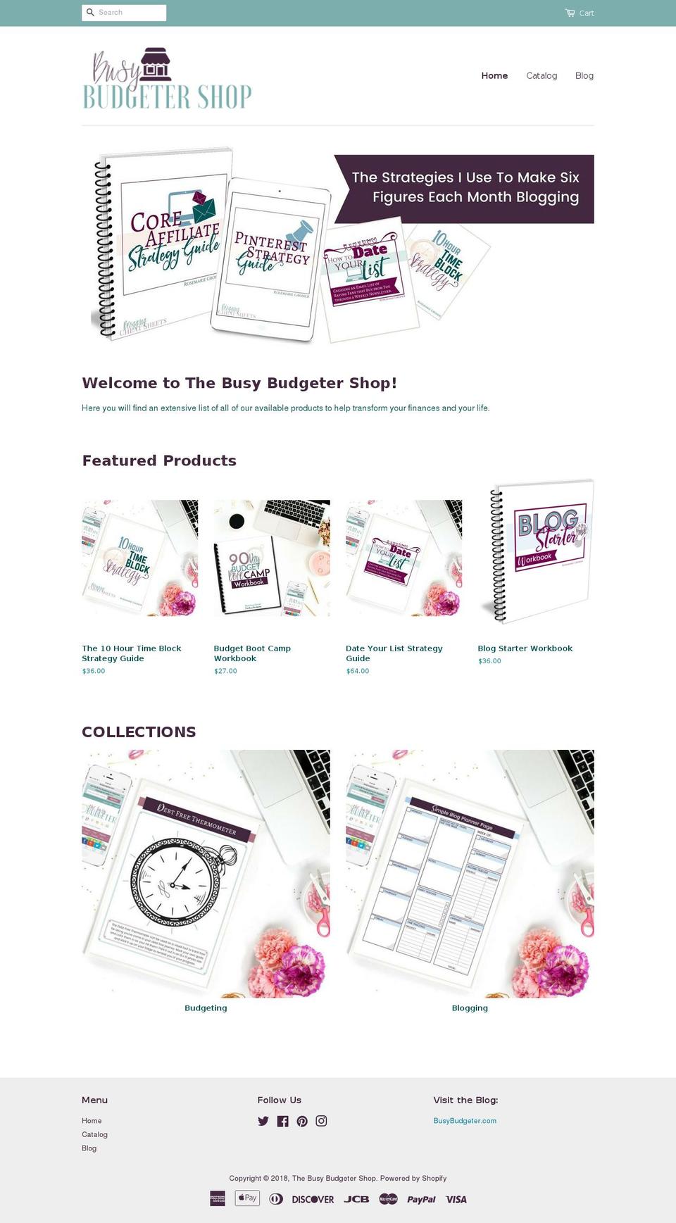 busybudgetershop.com shopify website screenshot