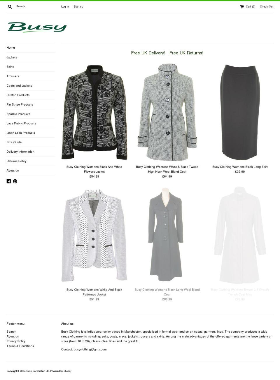 busyclothing.com shopify website screenshot