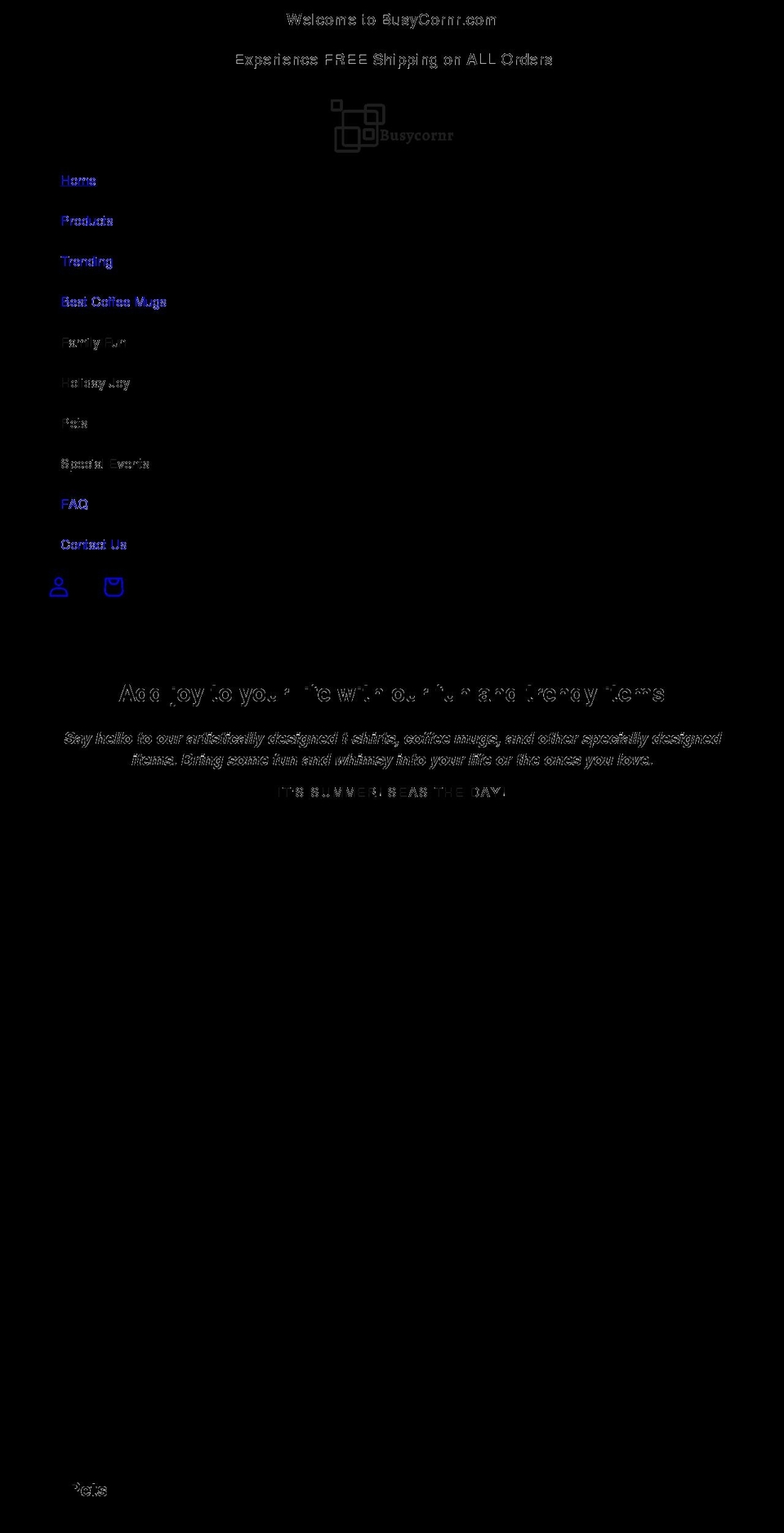 busycornr.com shopify website screenshot