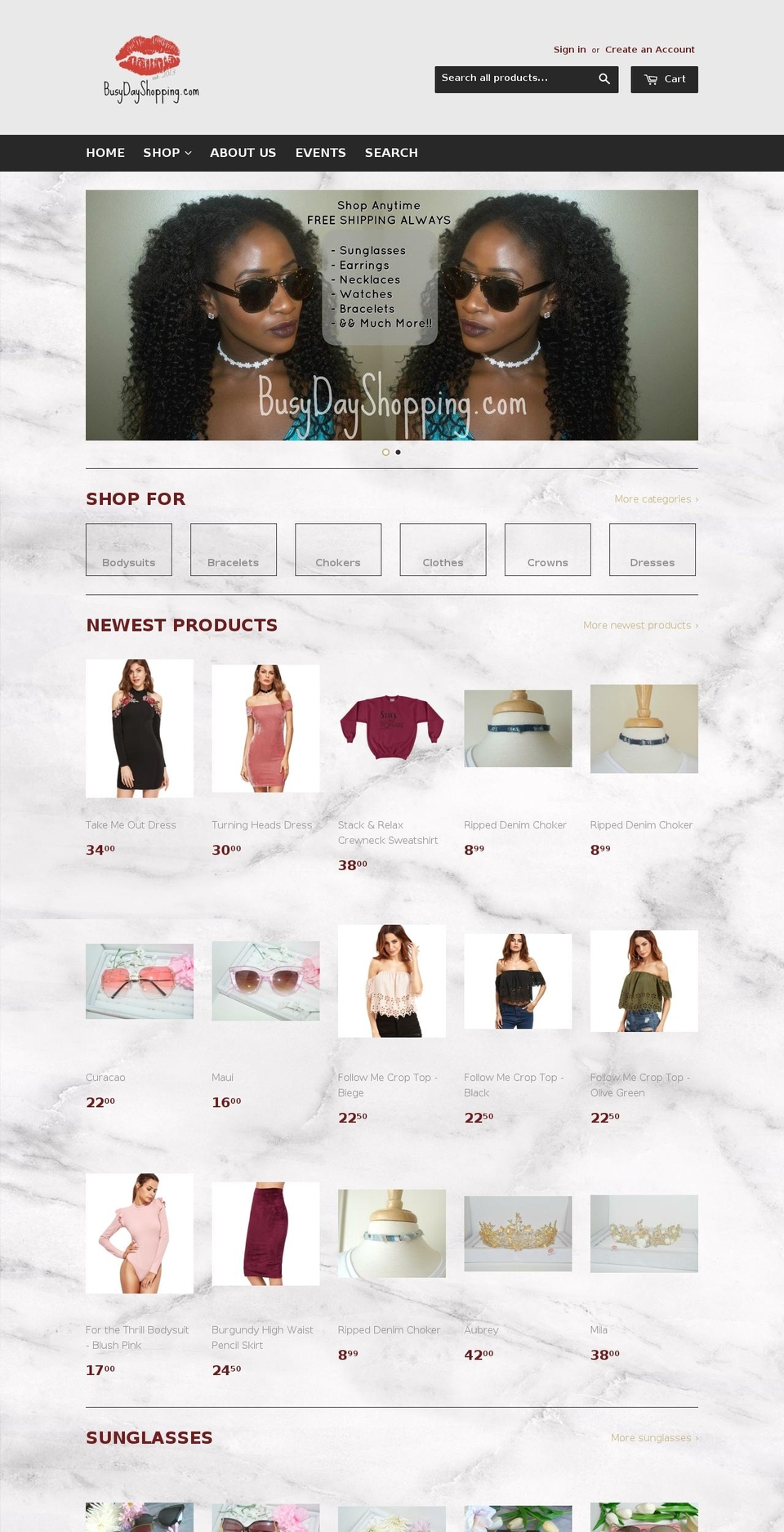 busydayshopping.com shopify website screenshot