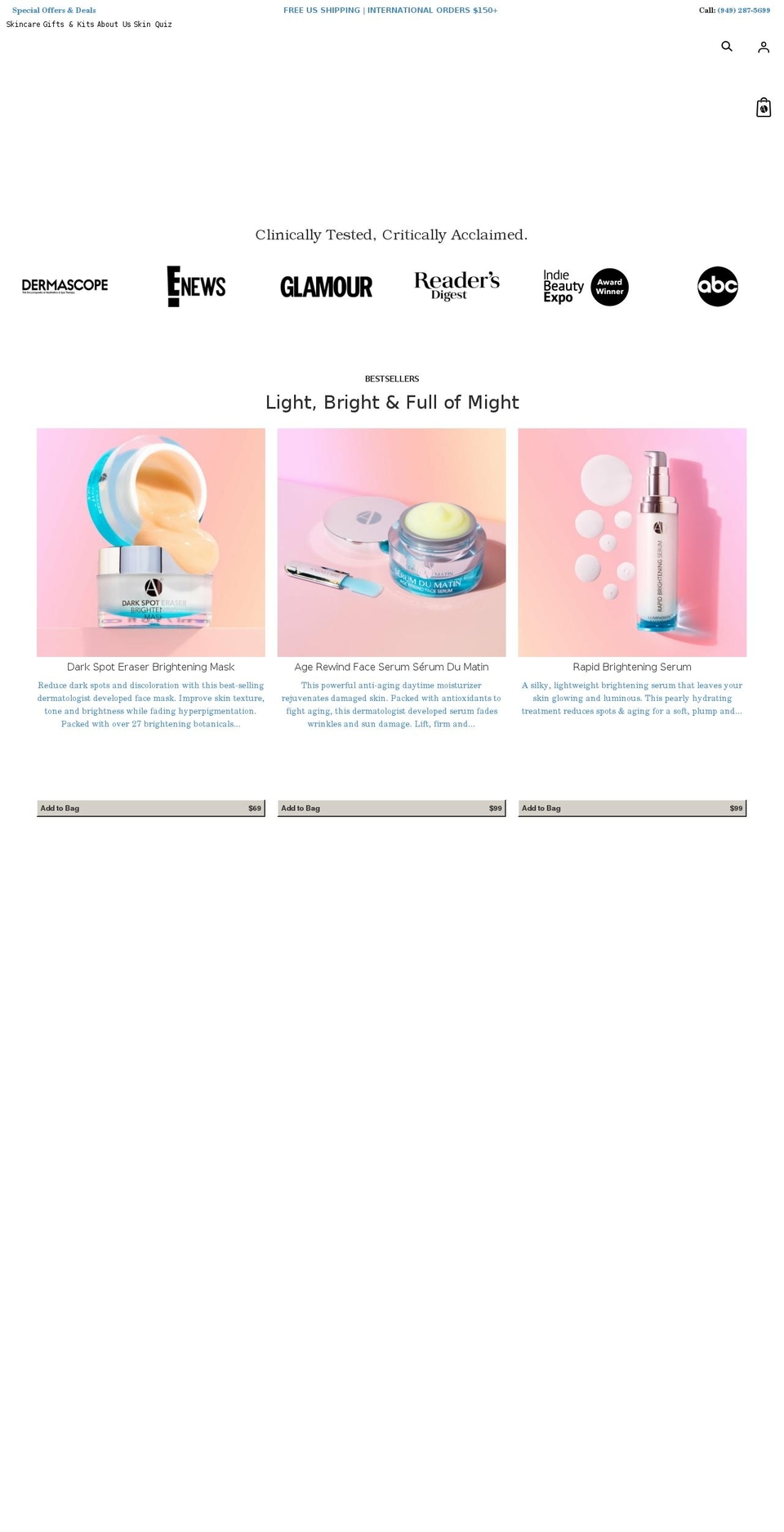 butaniskinclinic.net shopify website screenshot