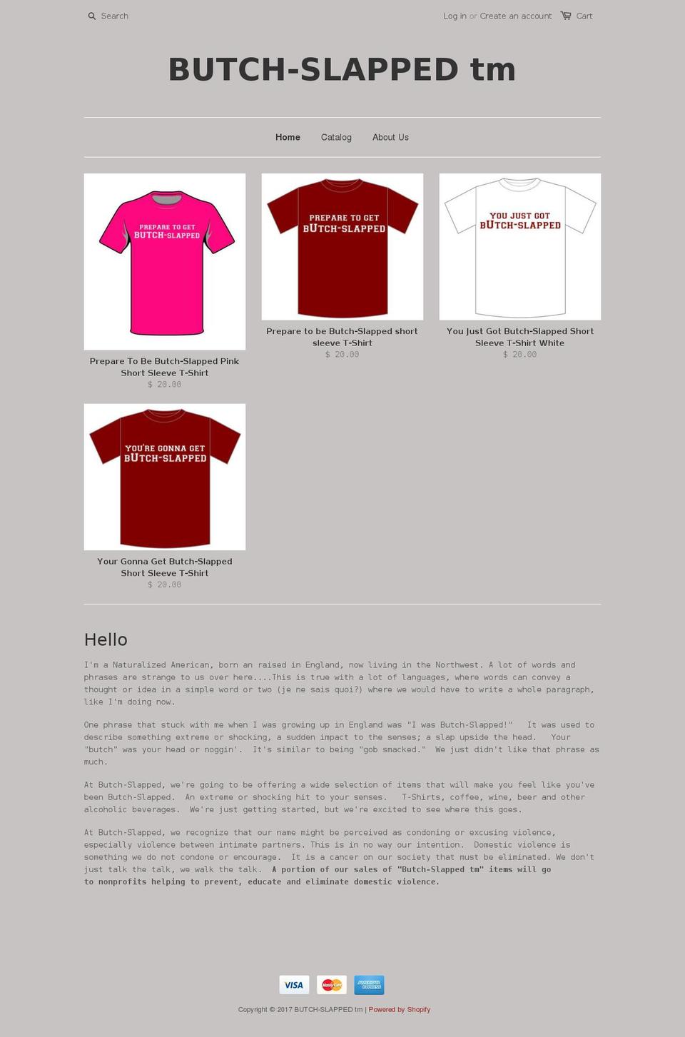 butch-slapped.com shopify website screenshot