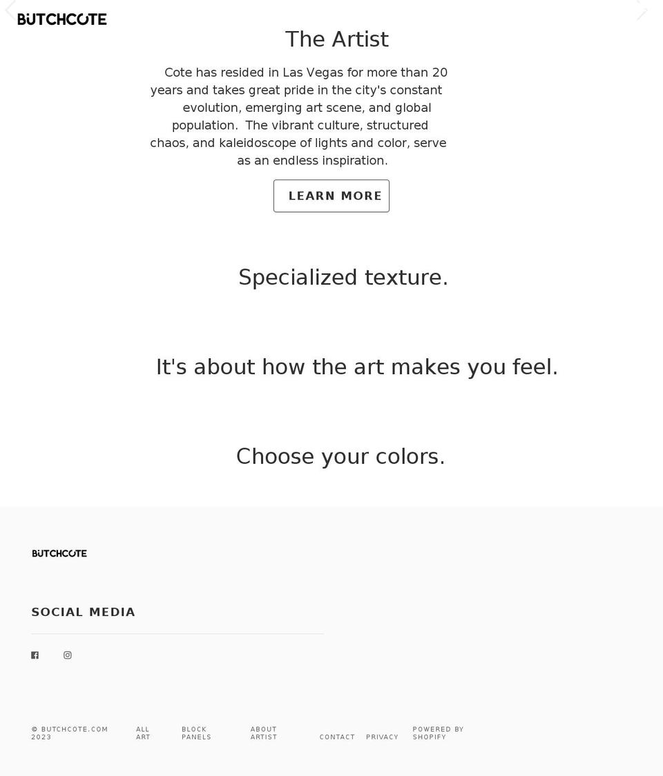 butchcote.com shopify website screenshot