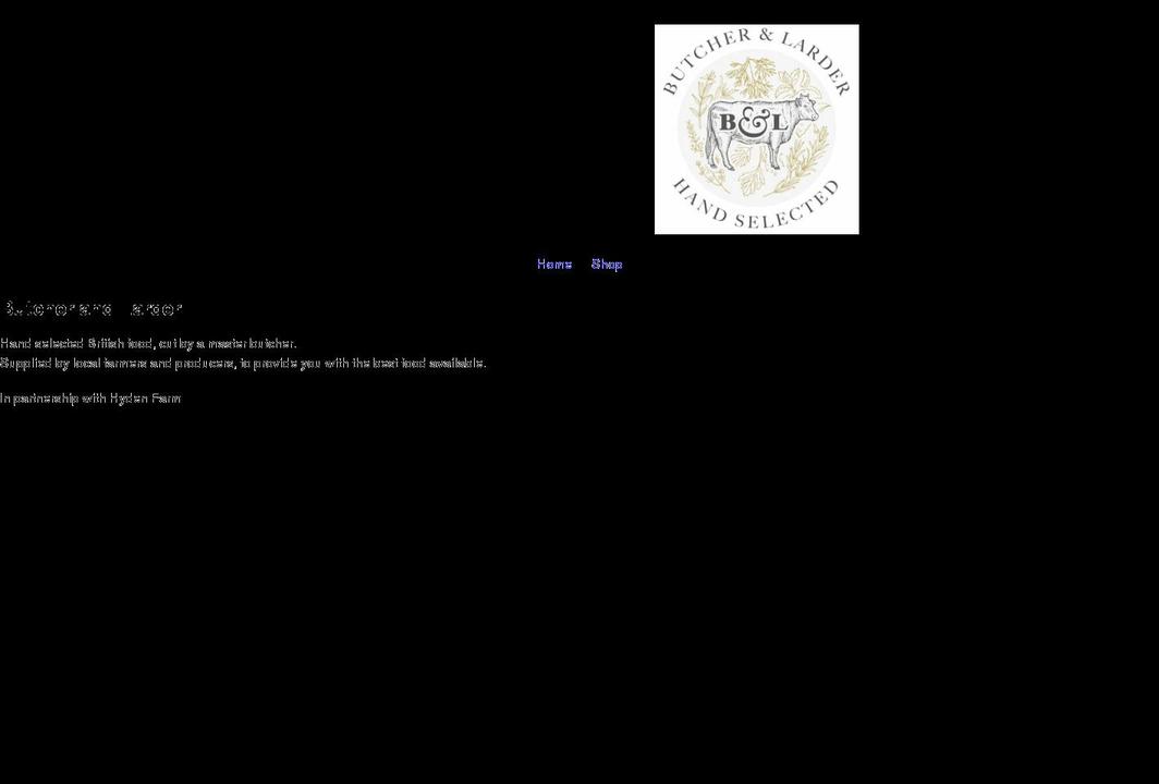 butcherandlarder.com shopify website screenshot