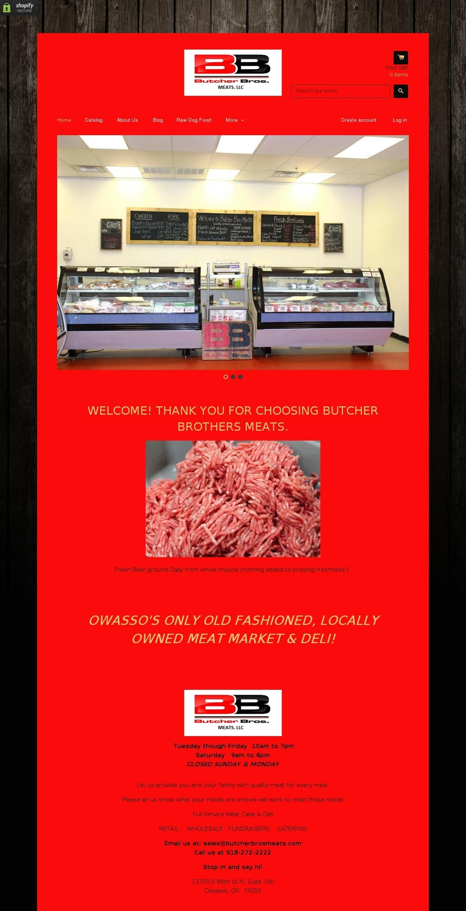 butcherbrosmeats.com shopify website screenshot