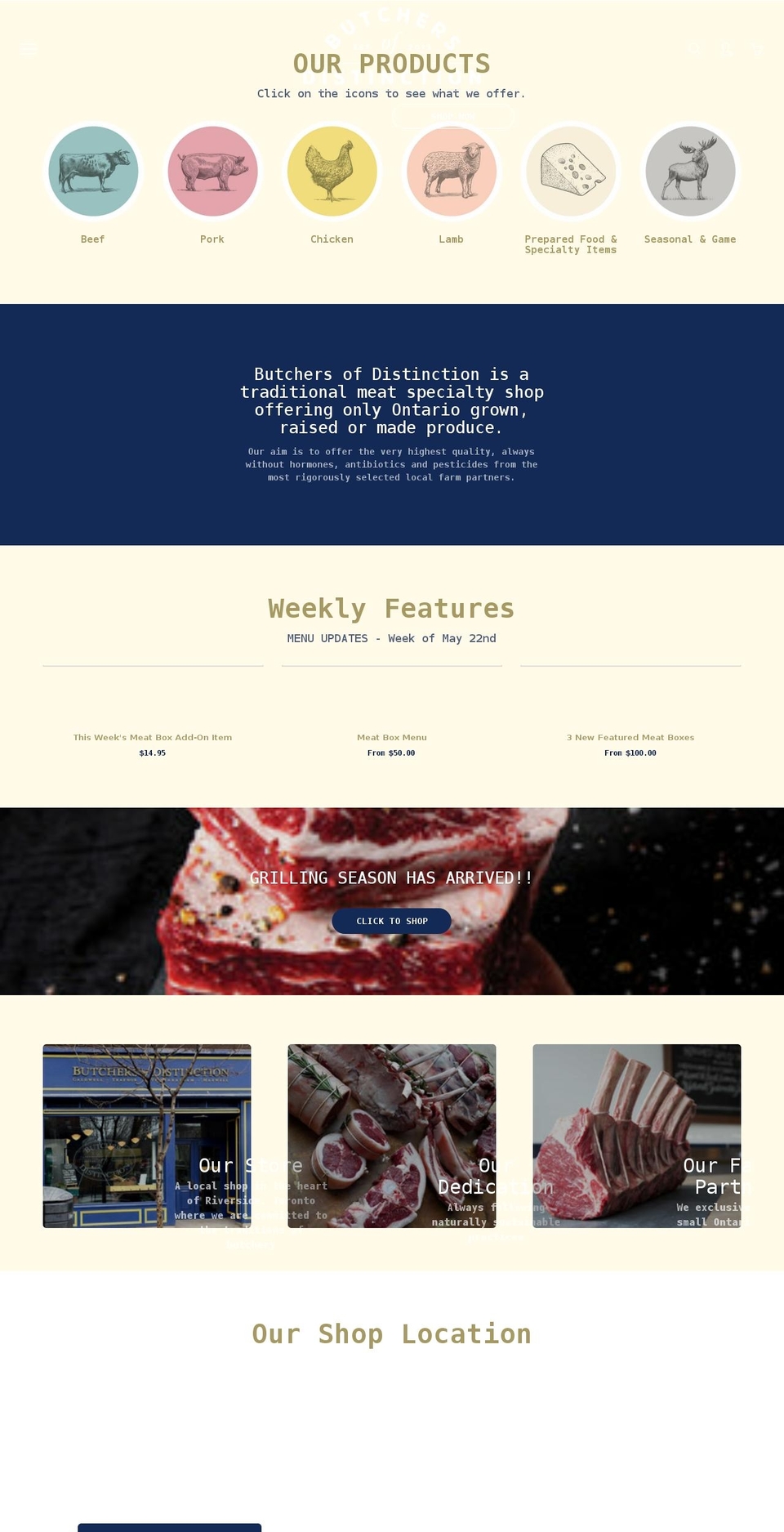 butchersofdistinction.ca shopify website screenshot