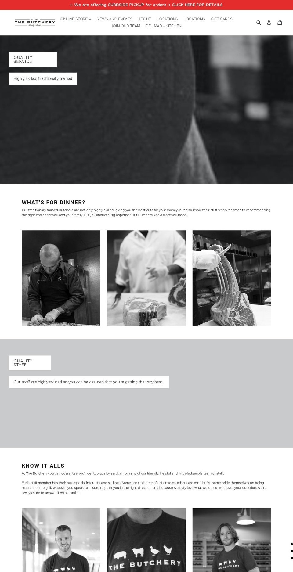 butcheryonlinestore.com — Shopify storefront screenshot