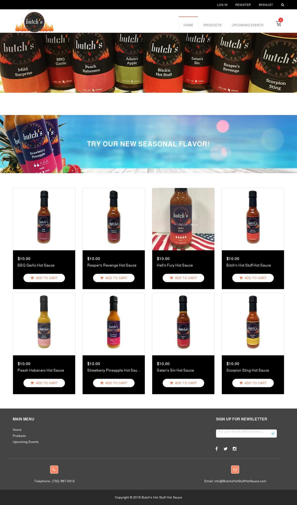 butchshotstuffhotsauce.com — Shopify storefront screenshot