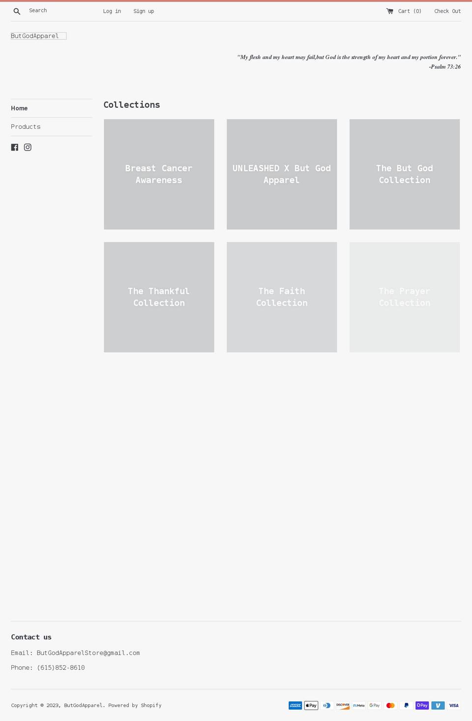 butgodapparel.org shopify website screenshot