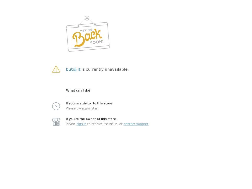 butiq.lt shopify website screenshot