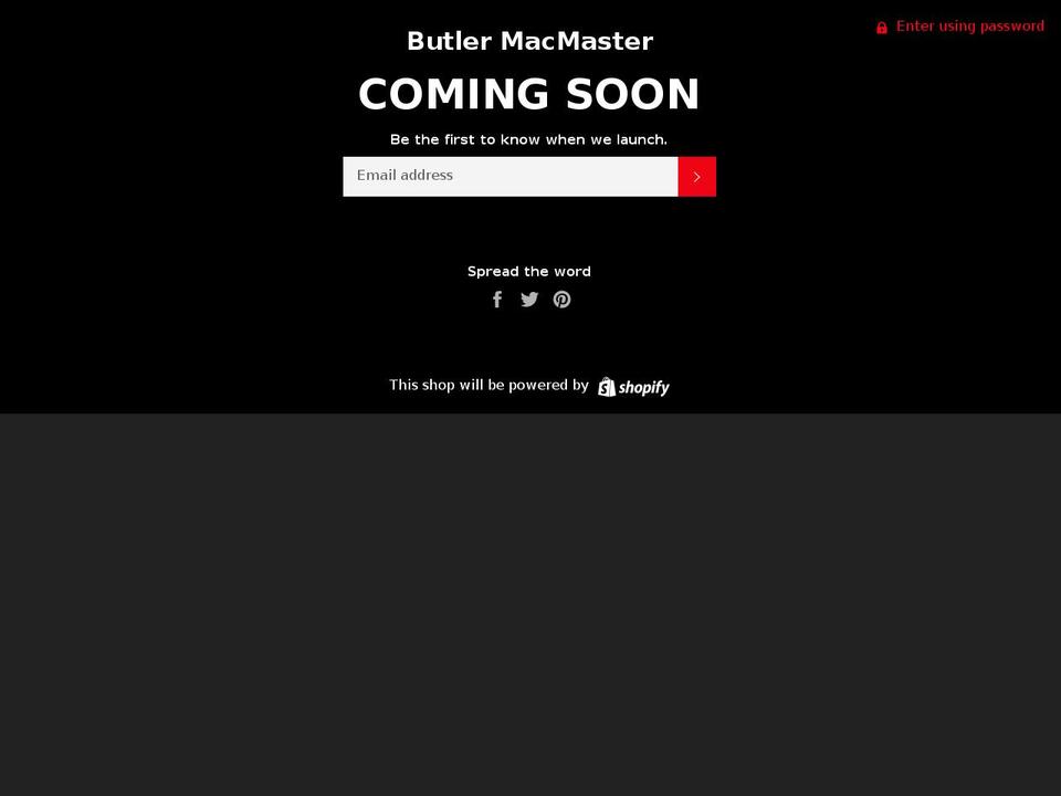 butler-macmaster.com shopify website screenshot