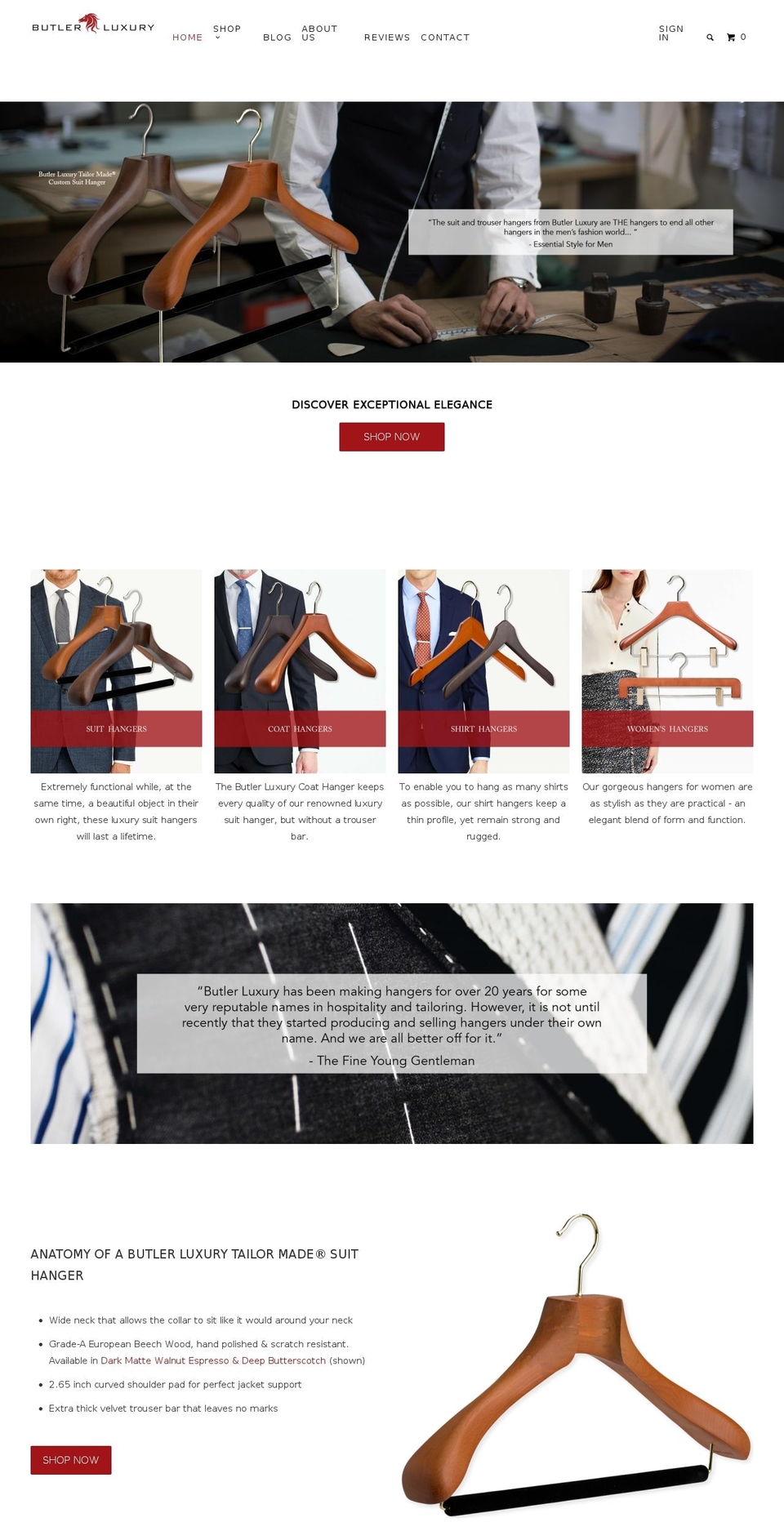 butlerluxury.com shopify website screenshot