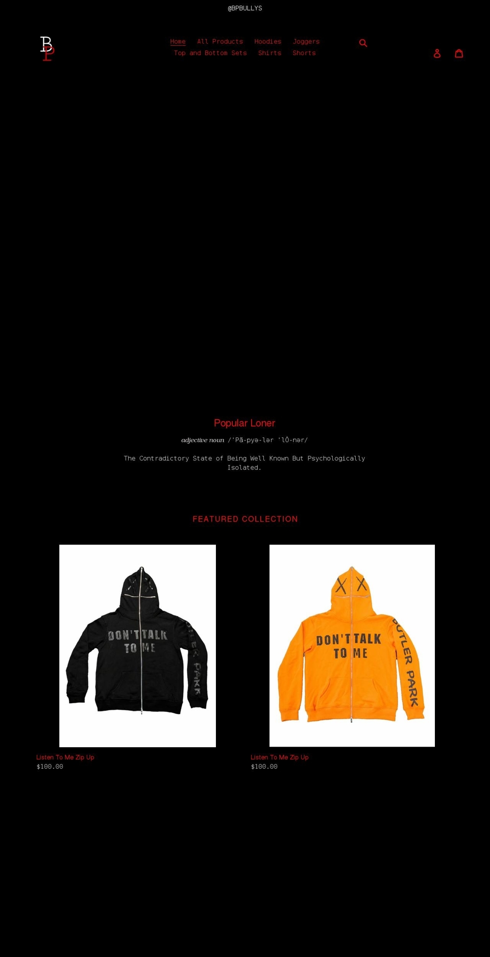 butlerparkclothing.com shopify website screenshot