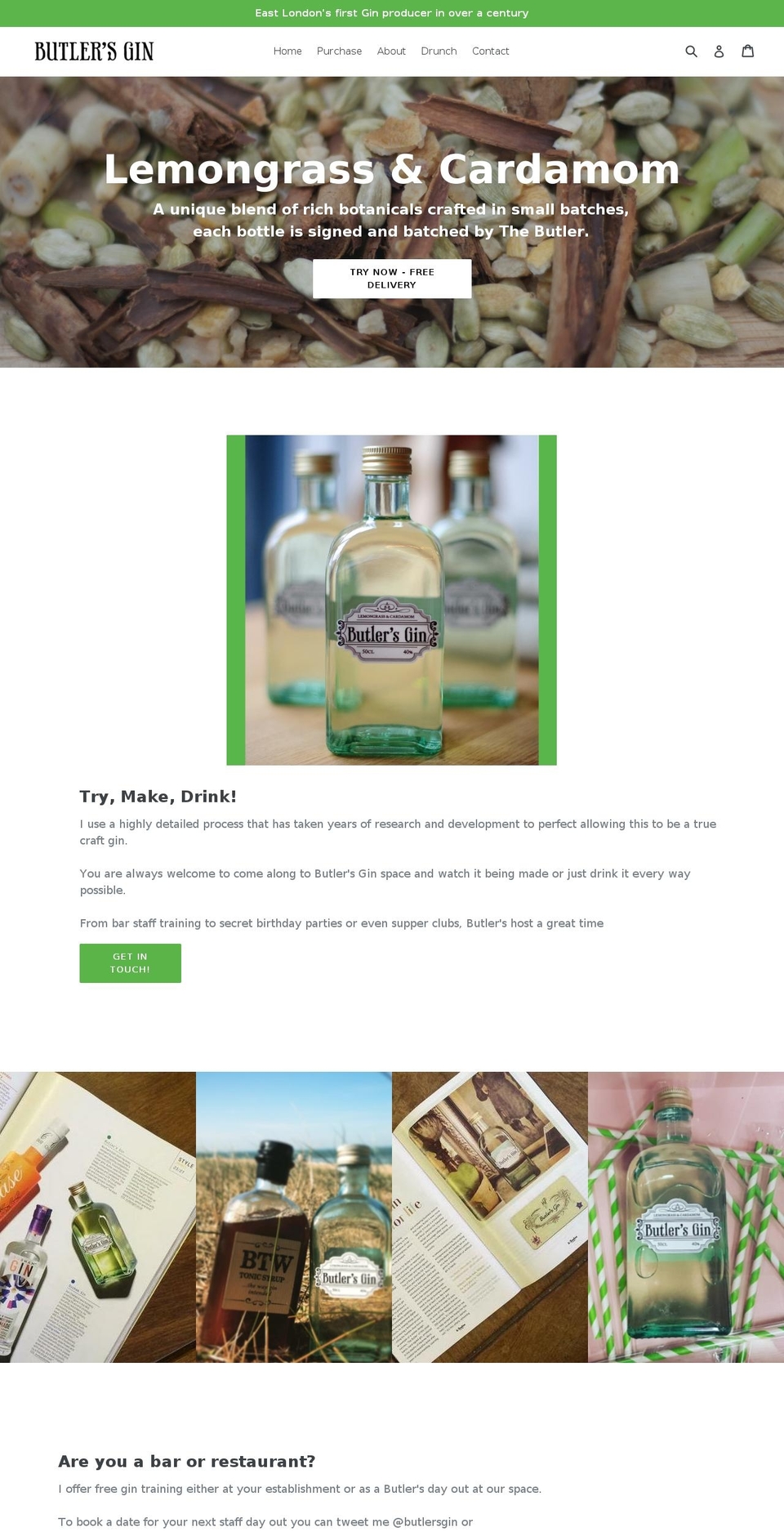 butlersgin.co.uk shopify website screenshot