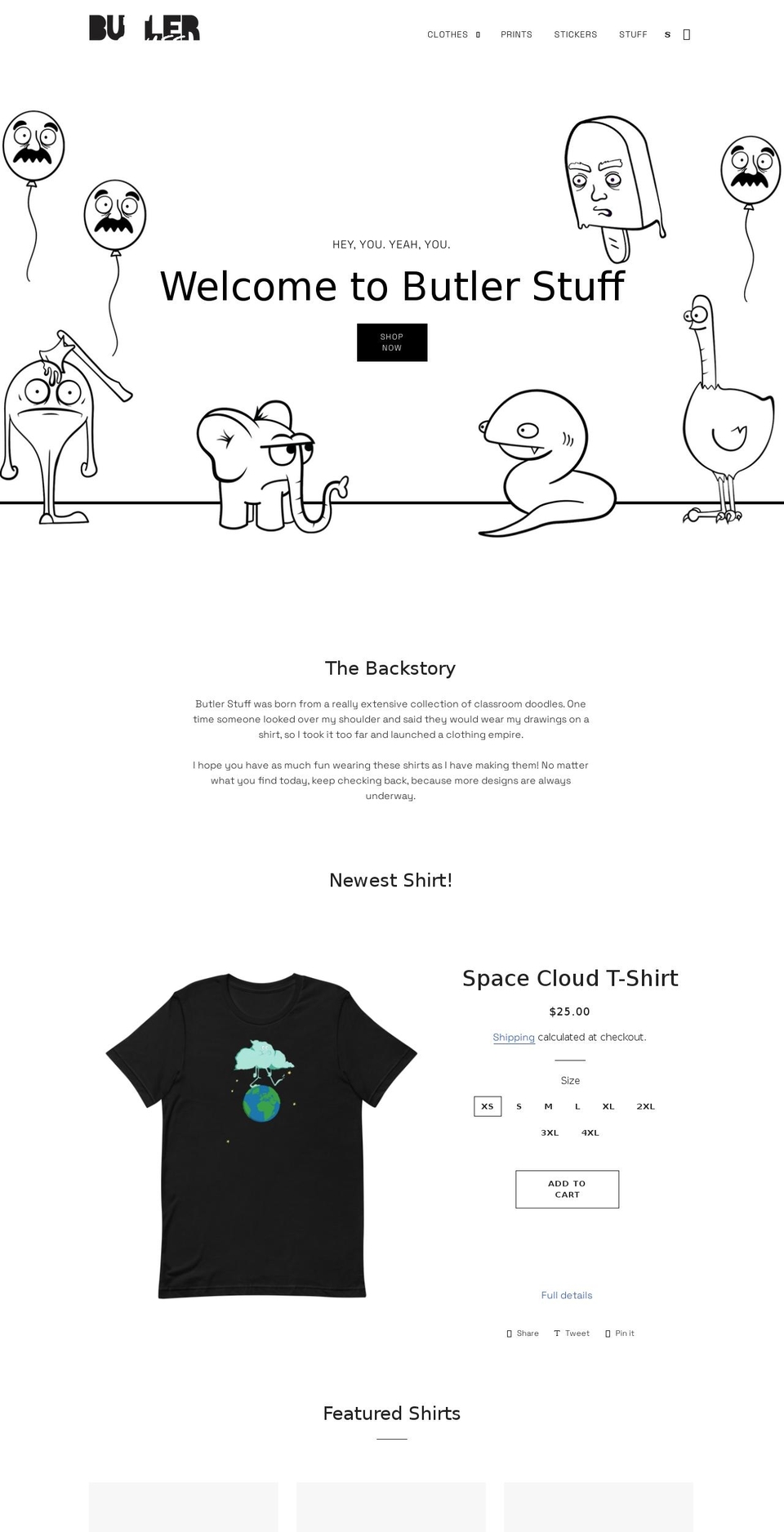butlerstuffdesigns.com shopify website screenshot