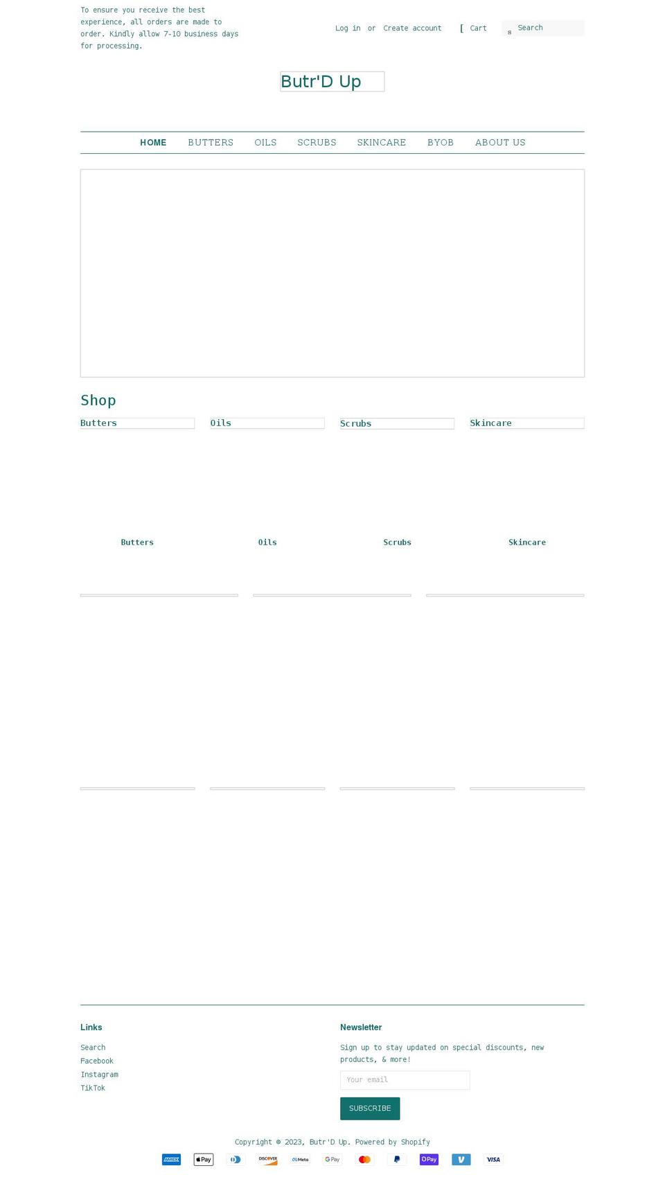 butrdup.com shopify website screenshot