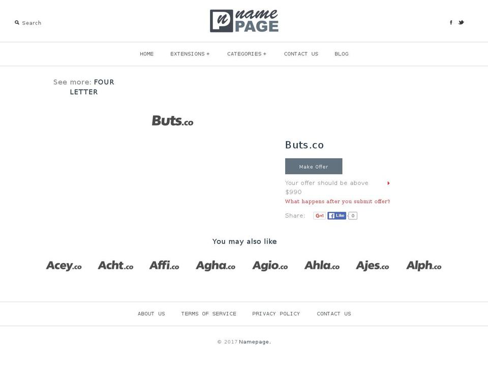 buts.co shopify website screenshot