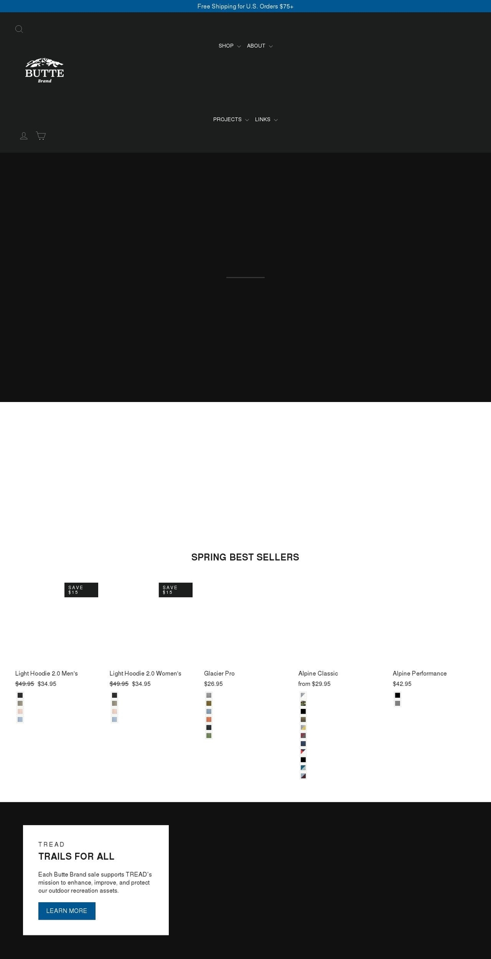 buttebrand.com shopify website screenshot