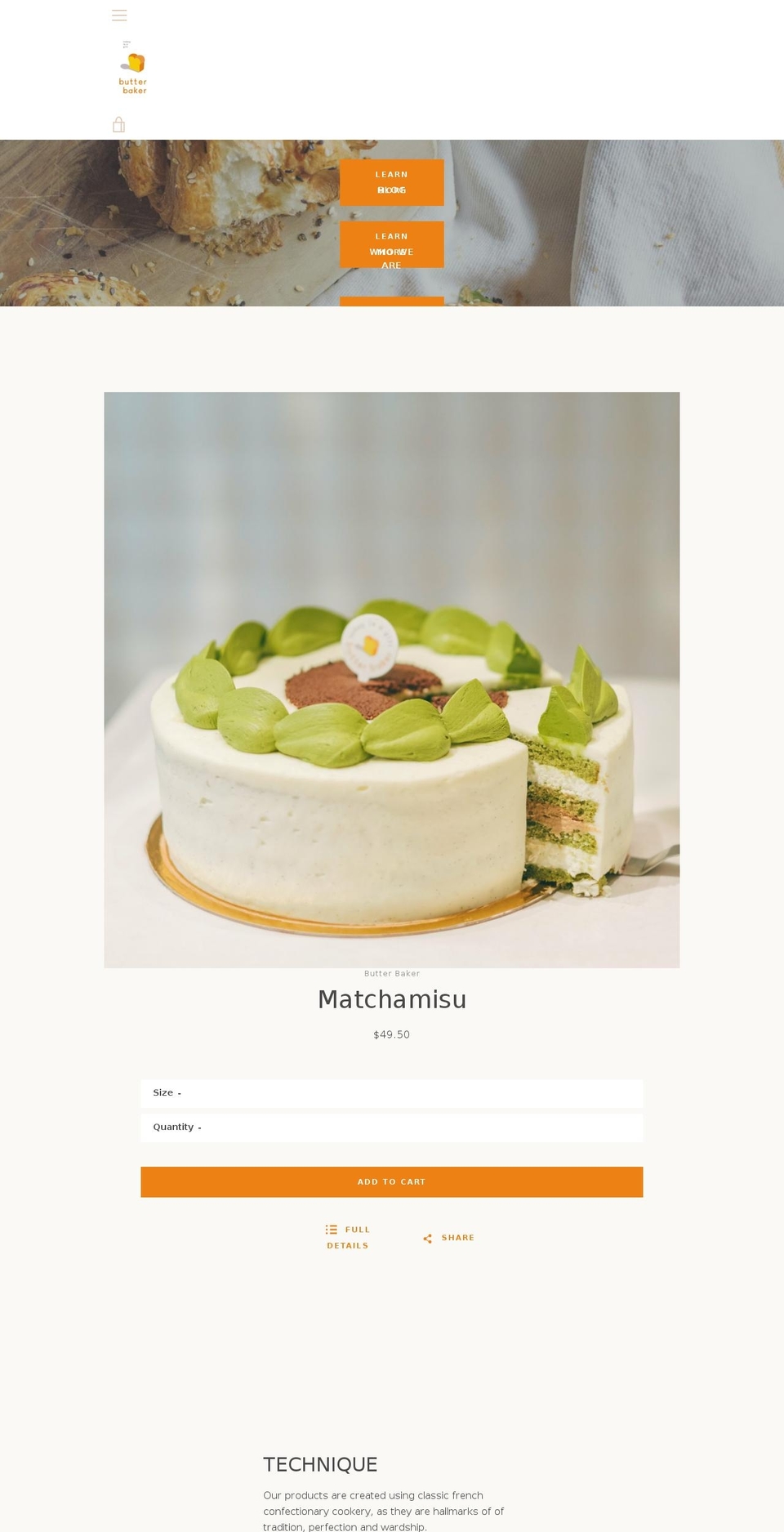 butter-baker.com — Shopify storefront screenshot
