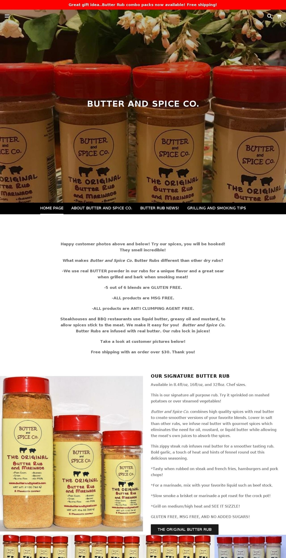 butterandspiceco.com shopify website screenshot