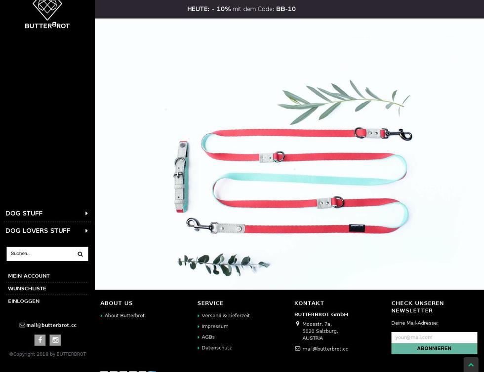 butterbrot.dog shopify website screenshot