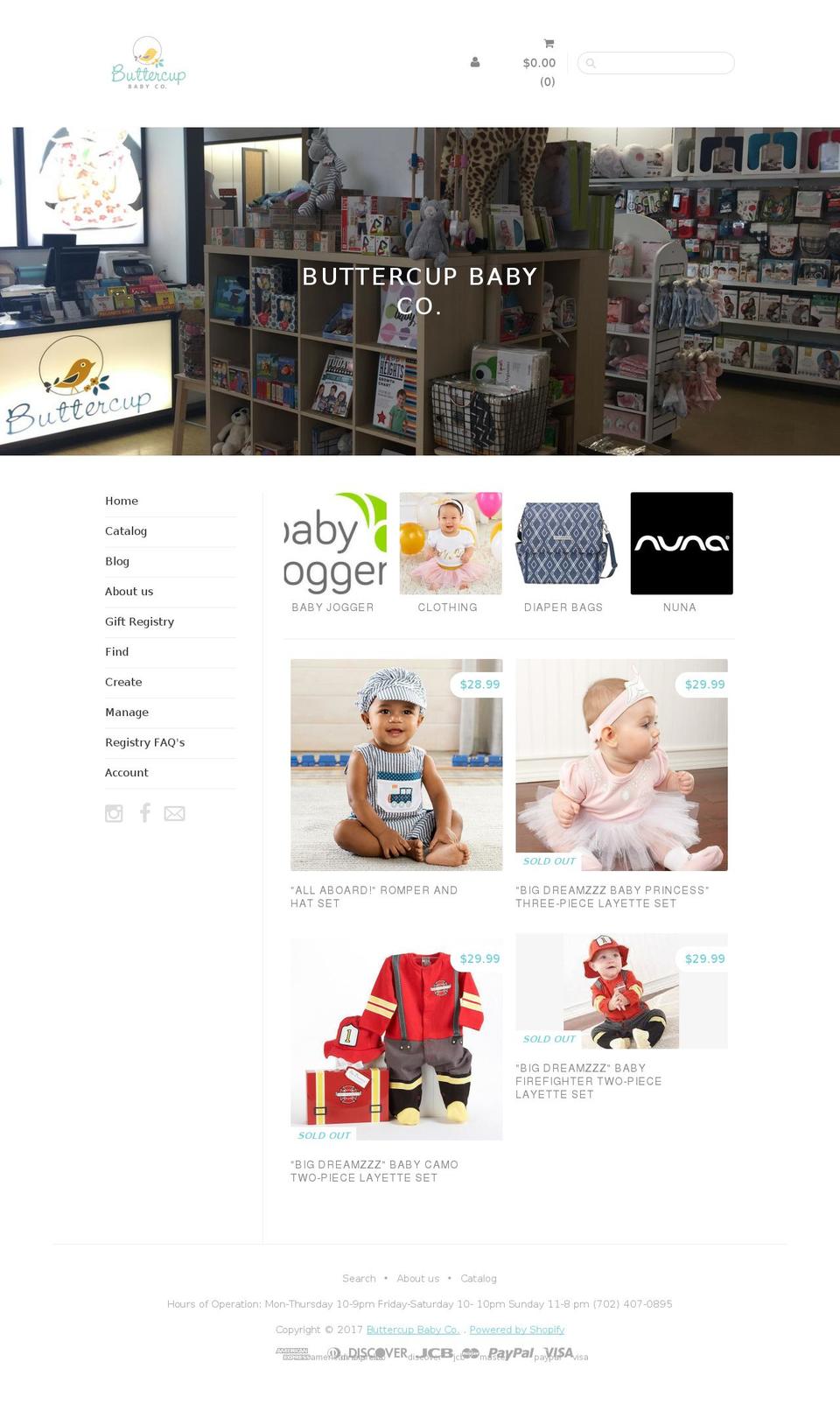 Expression Shopify theme site example buttercupbabylv.com
