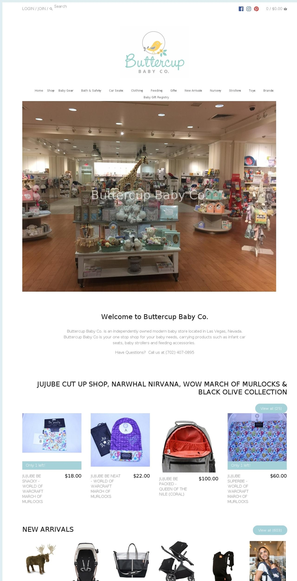 buttercupbabylv.net shopify website screenshot