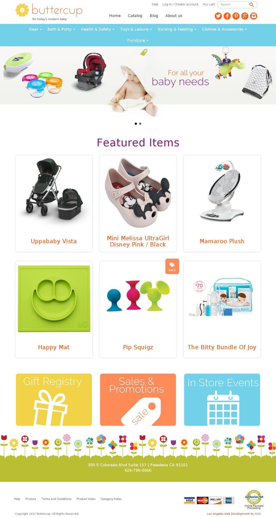 buttercupbabystore.com shopify website screenshot
